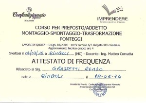 Corso aggiornamento ponteggi 2