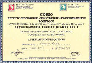 Corso aggiornamento ponteggi